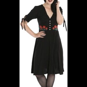 Hell Bunny Jacqueline Black Midi Dress